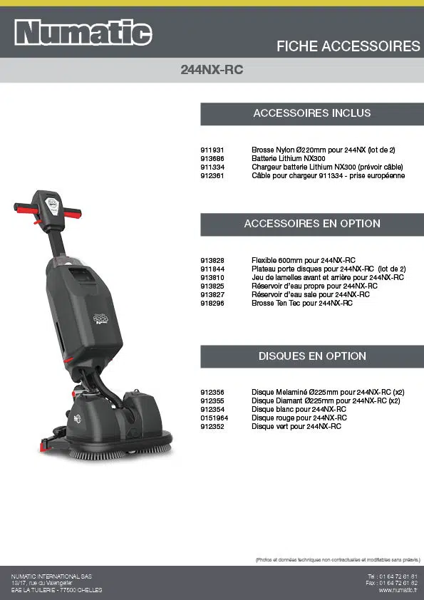 Fiche Accessoires 244NX RC