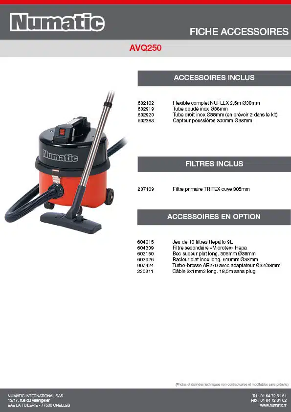 Fiche Accessoires AVQ250