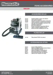 Fiche Accessoires DBQ250