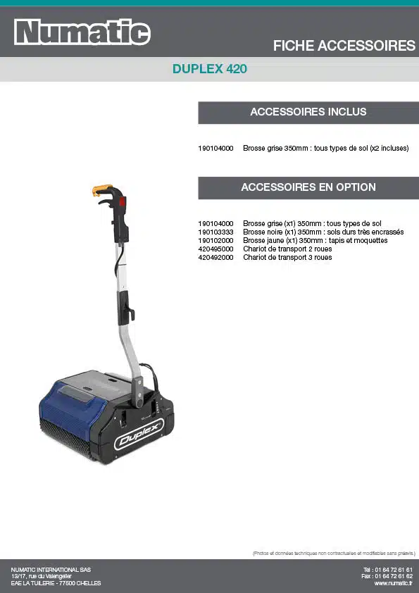 Fiche Accessoires DUPLEX 420