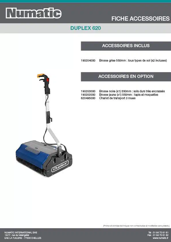 Fiche Accessoires DUPLEX 620