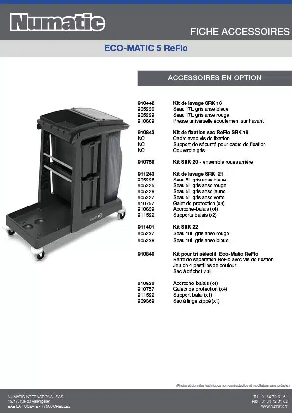 Fiche Accessoires ECO MATIC 5 ReFlo