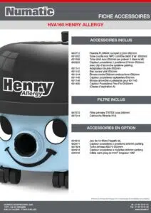 Fiche Accessoires HVA160 HENRY ALLERGY