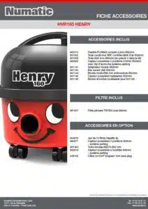 Fiche Accessoires HVR160 HENRY 1