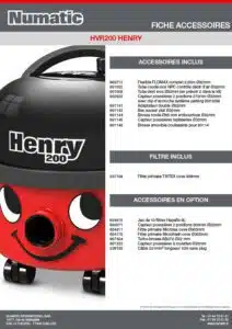 Fiche Accessoires HVR200 HENRY