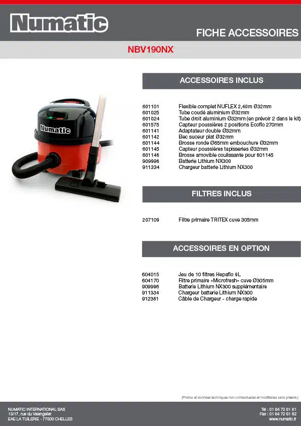 Fiche Accessoires NBV190NX