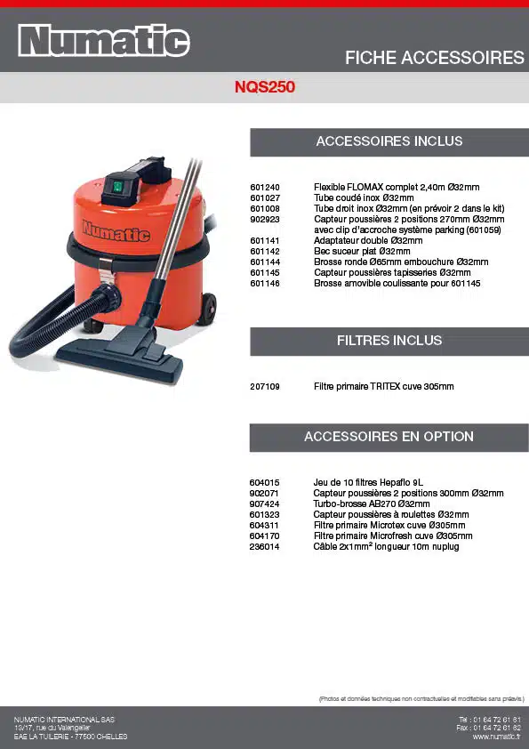 Fiche Accessoires NQS250