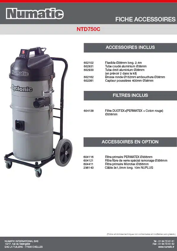 Fiche Accessoires NTD750C