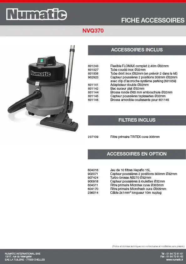 Fiche Accessoires NVQ370