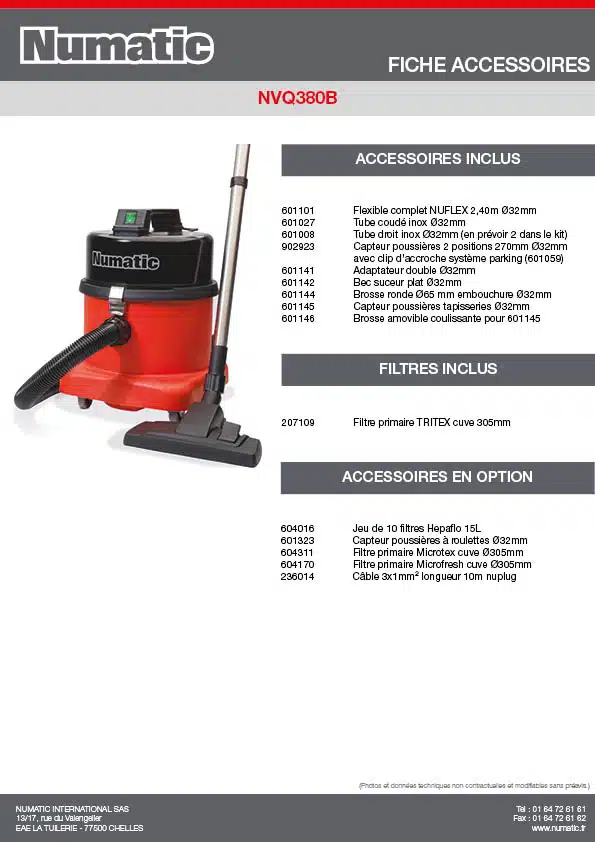 Fiche Accessoires NVQ380B