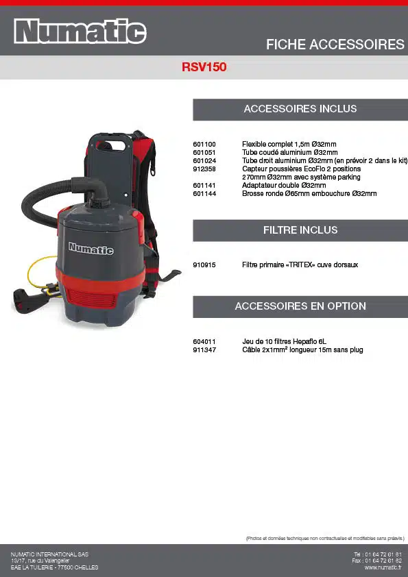 Fiche Accessoires RSV150