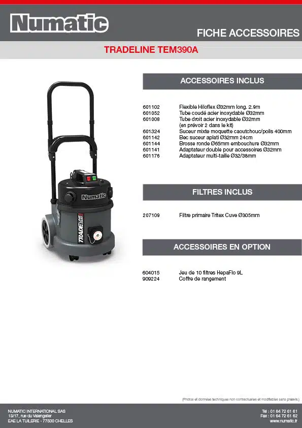 Fiche Accessoires TRADELINE TEM390A