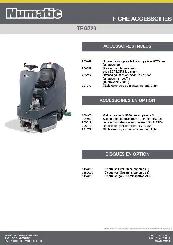 Fiche Accessoires TRG720