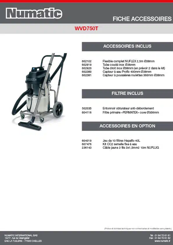 Fiche Accessoires WVD750T