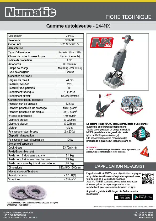 Fiche technique 244NX 913731