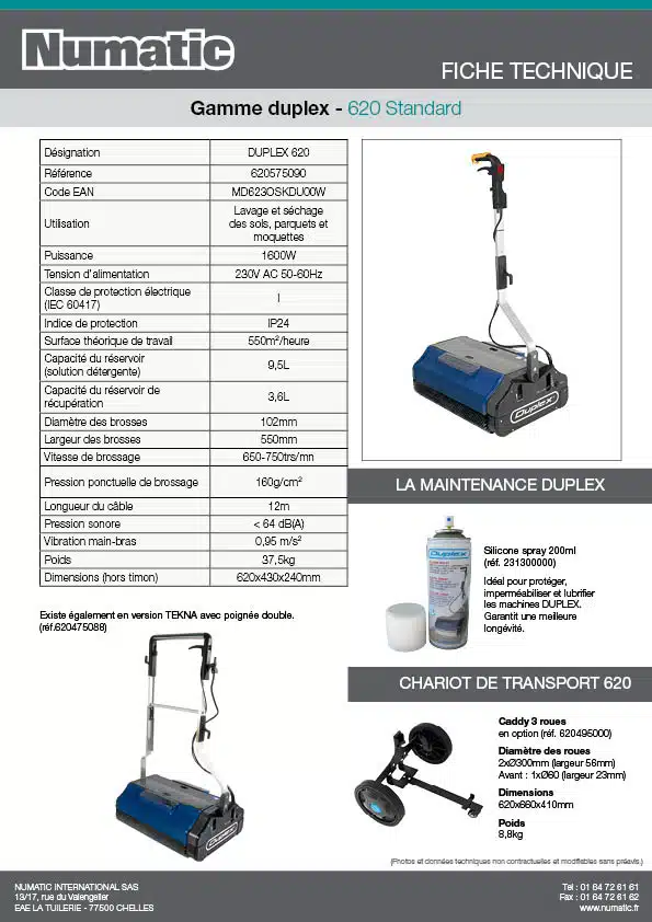 Fiche technique 620 Standard 620575090