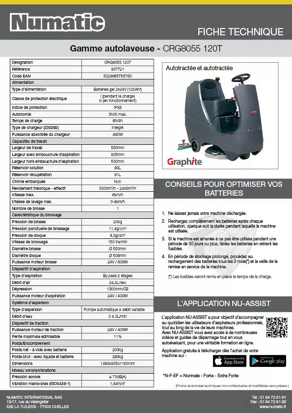 Fiche technique CRG8055 120T 907721