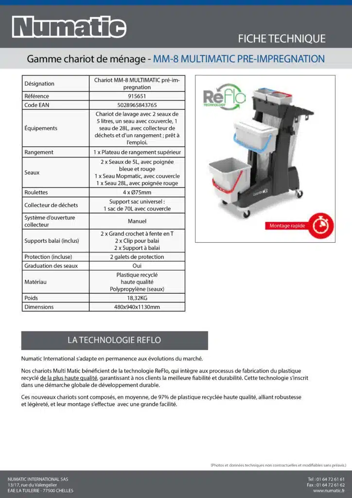 Fiche technique Chariot MM 8 MULTIMATIC pre impregnation 915651 1 scaled