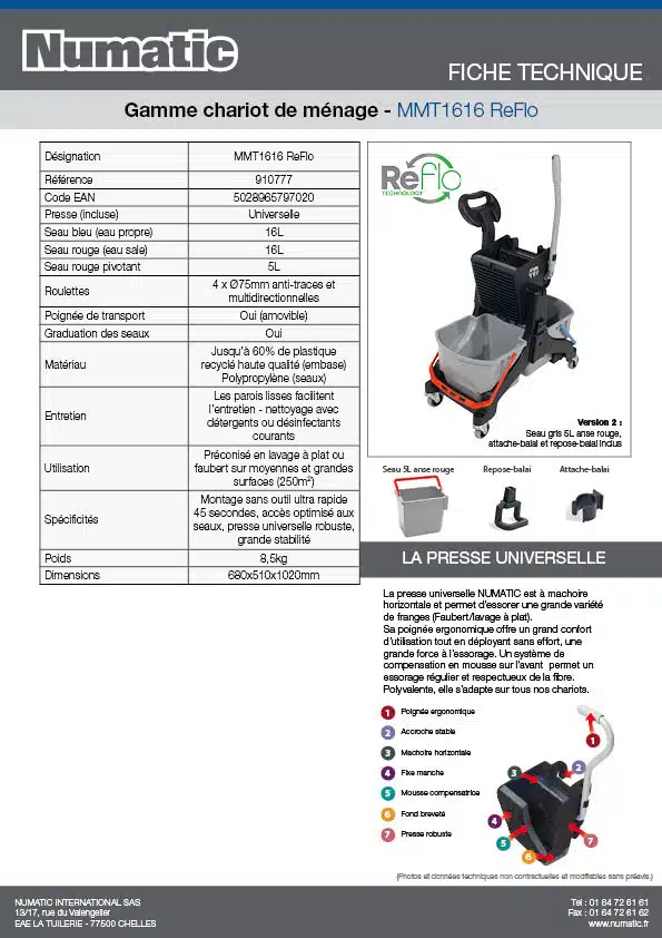 Fiche technique MMT1616 ReFlo 910777