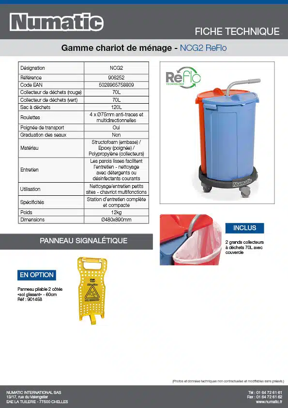 Fiche technique NCG2 ReFlo 906252