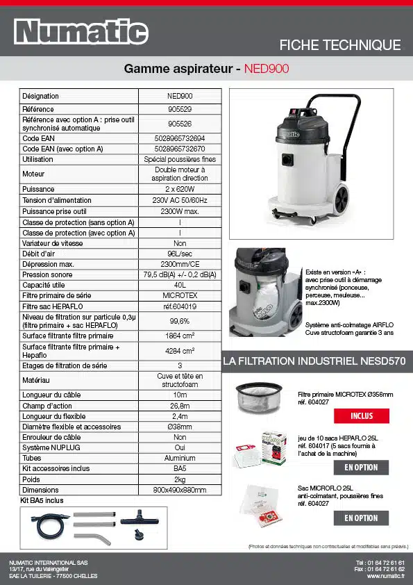 Fiche technique NED900 905529