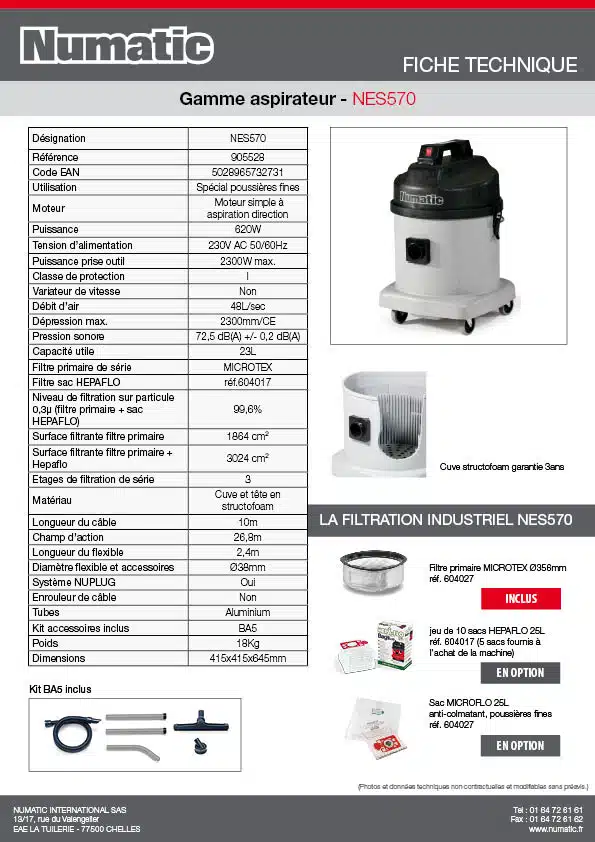 Fiche technique NES570 905528