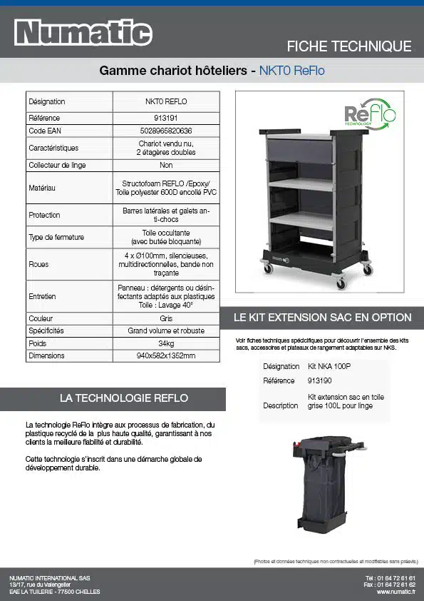 Fiche technique NKT0 ReFlo 913191