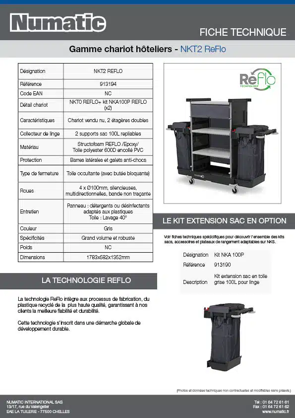 Fiche technique NKT2 ReFlo 913194