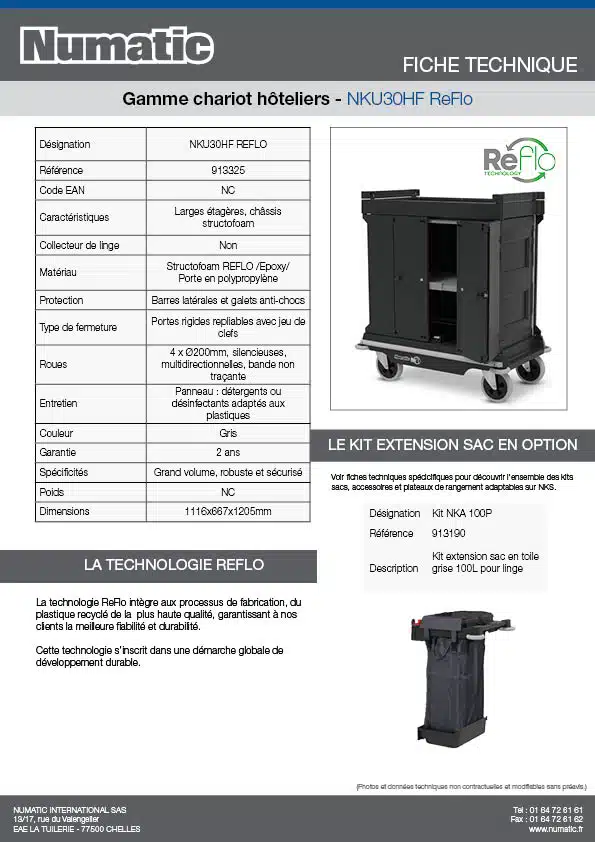 Fiche technique NKU30HF ReFlo 913325