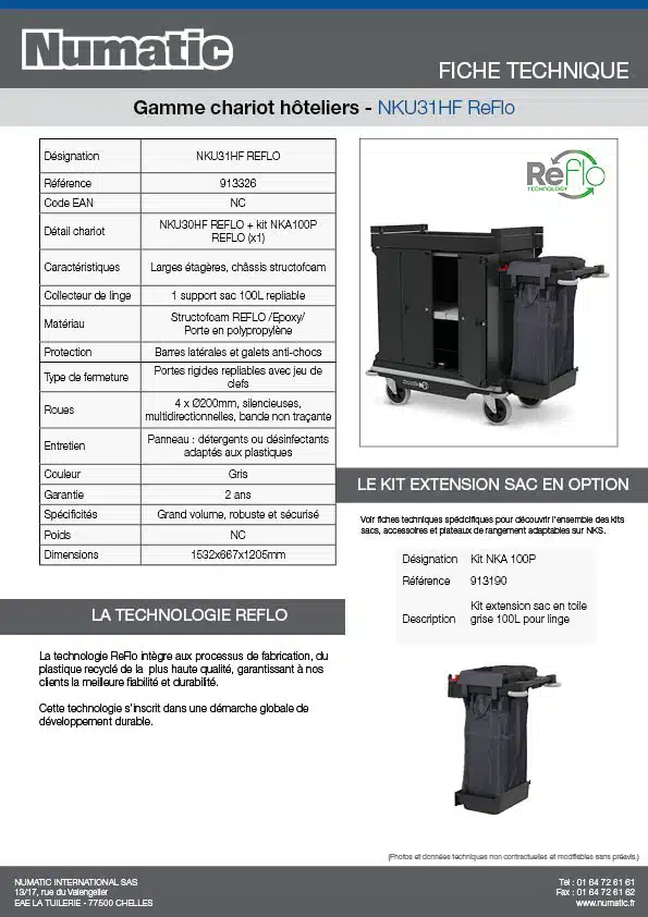 Fiche technique NKU31HF ReFlo 913326