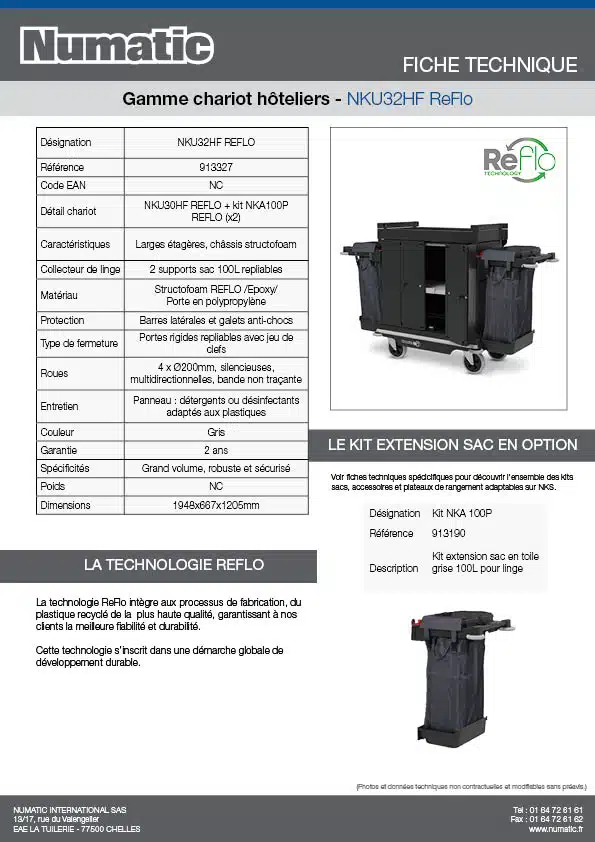 Fiche technique NKU32HF ReFlo 913327