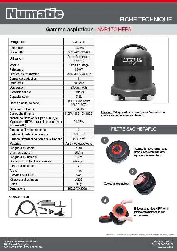 Fiche technique NVR170H 910466