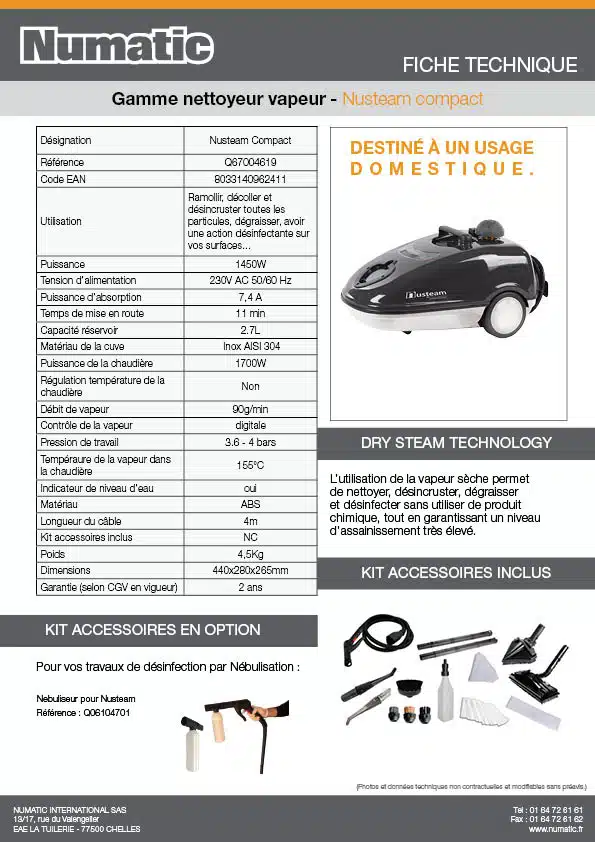 Fiche technique Nusteam compact Q67004619