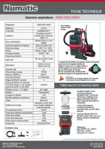 Fiche technique RSB150NX HEPA 913142
