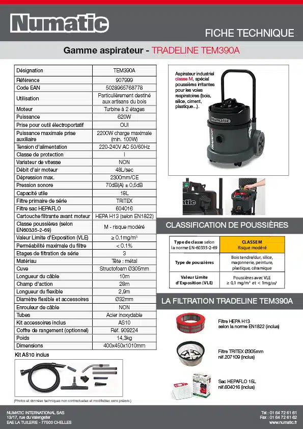 Fiche technique TRADELINE TEM390A 907999