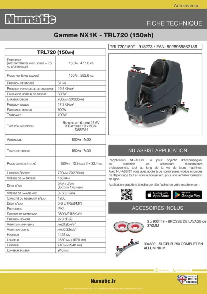 TRL720NX1K (150ah) Fiche technique 918273