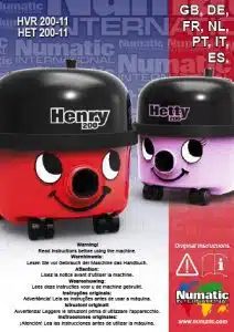 notice utilisation henry hetty hvr200 het200 numatic