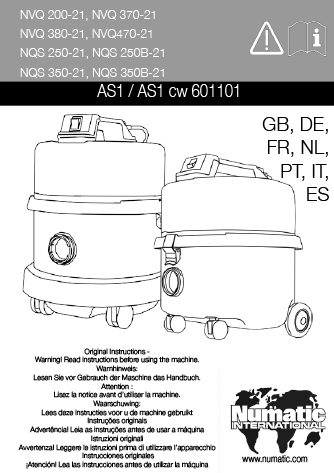 Aspirateur Poussières NQS250 - Numatic International