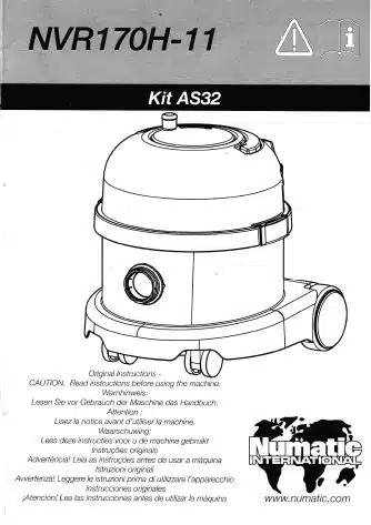 notice utilisation nvr170hepa numatic