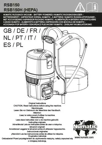 notice utilisation rsb150nx numatic