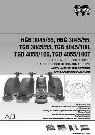 Notice d'utilisation TGB4055T Numatic