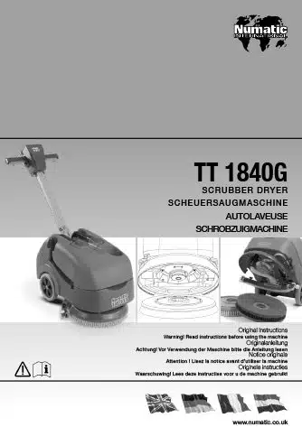 Notice d'utilisation TTG1840 Numatic